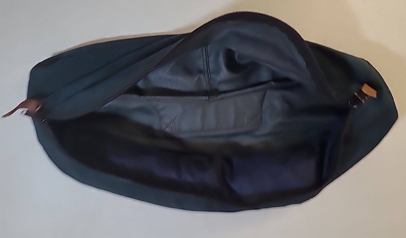 Cantle Saddle Bag with Fold Out Saddle Cover in Dark Blue/Green with Blue Cover