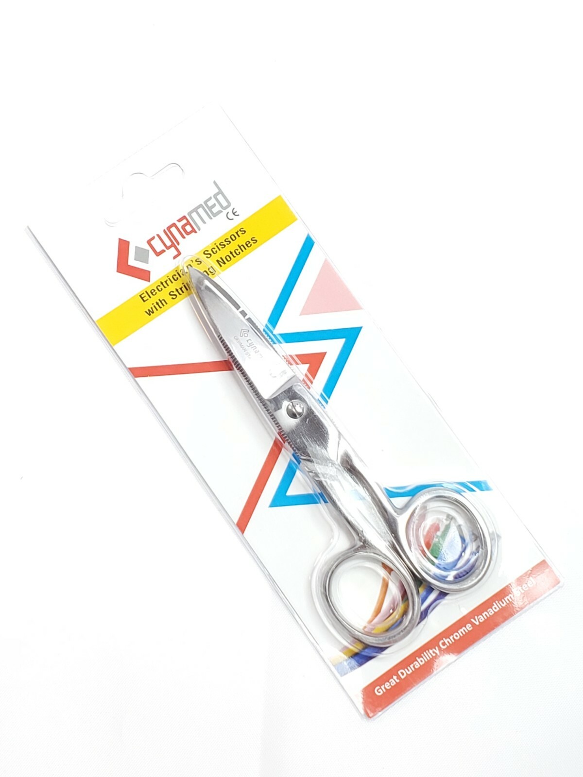 Multi-Purpose Electrician Red Scissors 5.25" Cutting Stripping Wires Instruments