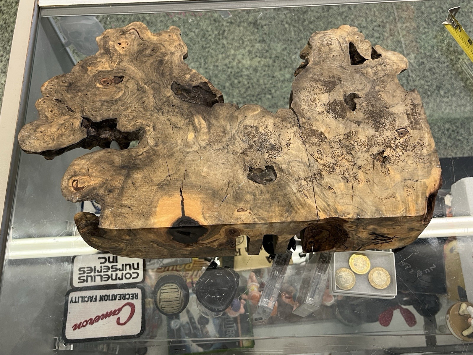 Vintage Desk Organizer Wood Handmade Ultra Rare 1 Of 1 Carved Wood