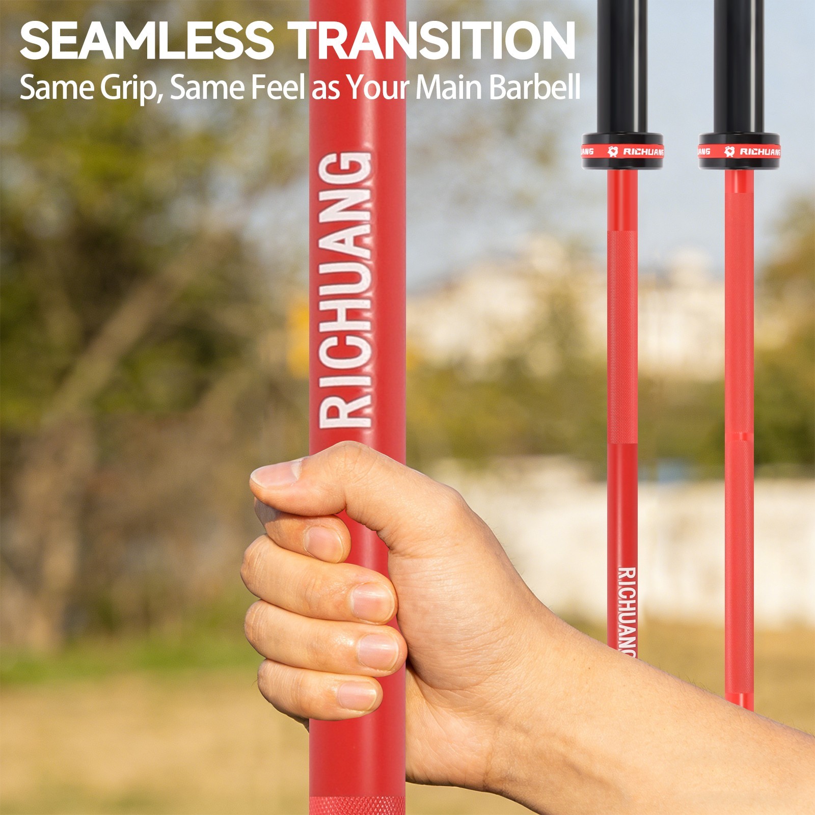 RICHUANG 5FT Olympic Barbell 28mm 2" Weight Bar 500LB Capacity A3 Steel for Gym