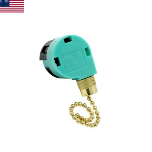 ZING EAR ZE-268S6 Pull Chain Switch 4 Wire 3 Speed Ceiling Fan Switch 6A 125V US