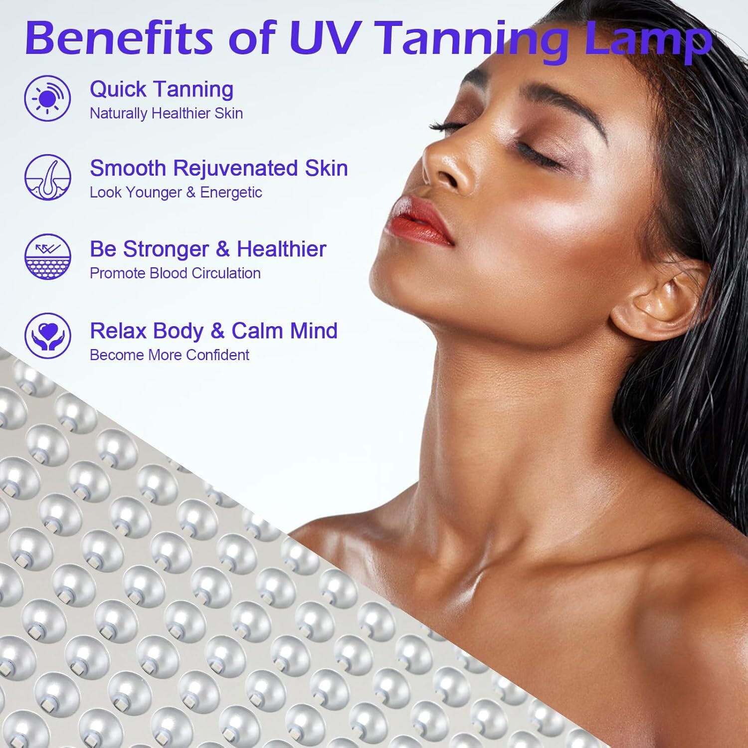 UV Beauty Tanning Light Sun Solarium Lamp Facial Body Tanner Bronzer Skin 460NM
