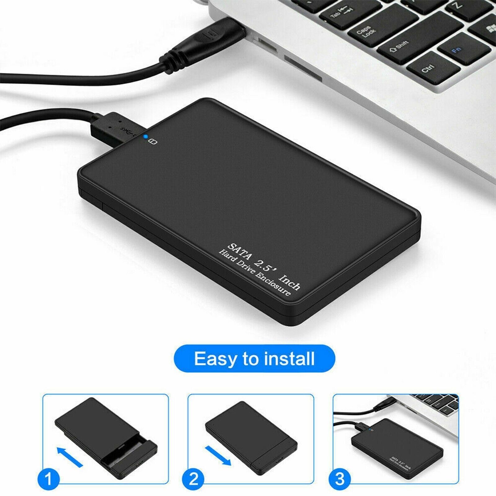 2.5" SATA USB 3.0 Hard Drive Disk HDD SSD Enclosure External Laptop Case