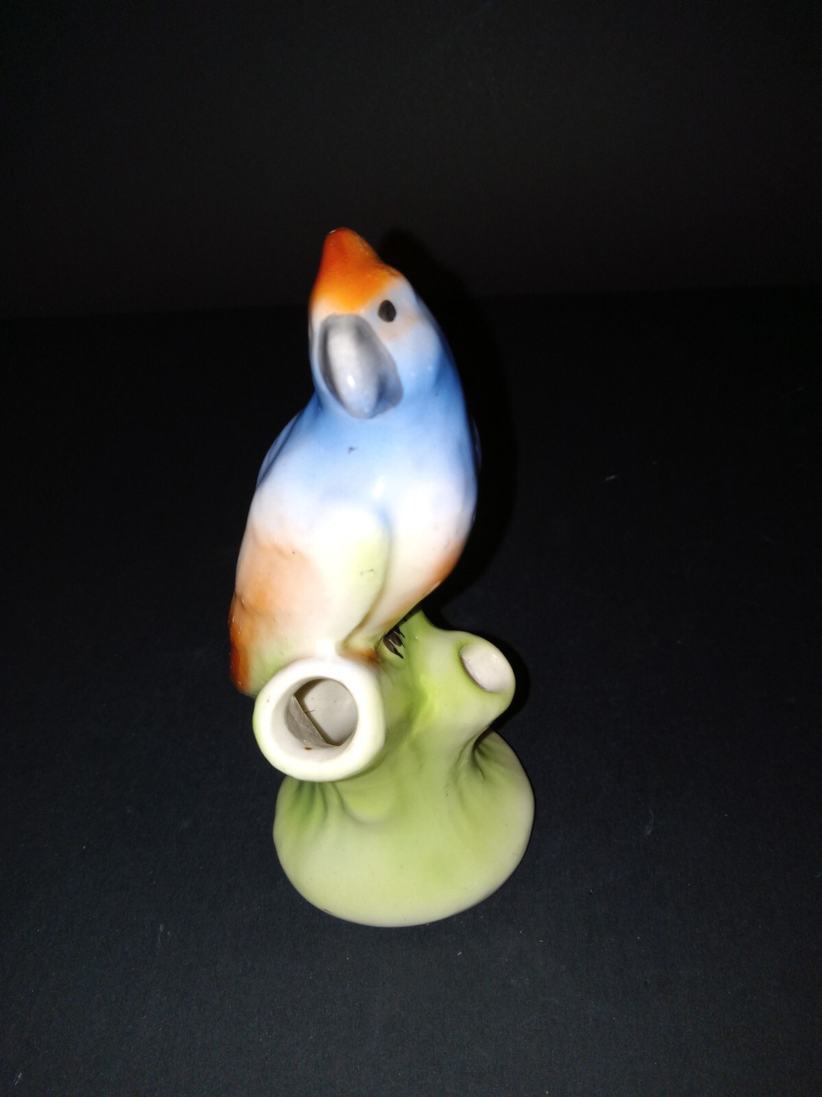 Czech Parrot Bud Vase Czechoslavakia Bird Vintage 5.5"