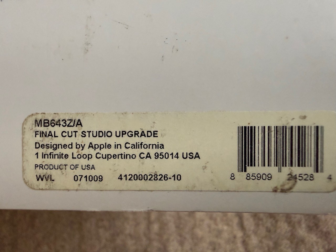 Apple Final Cut Studio HD Upgrade Edition Complete w/ Discs & Documentation