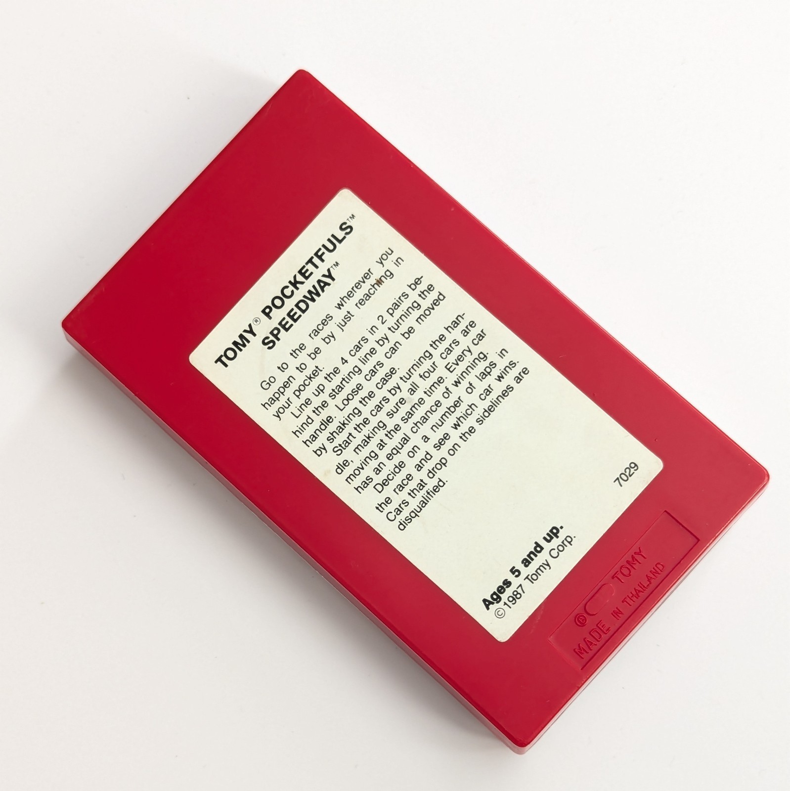 Vtg 1987 Tomy Pocketfuls Games Handheld Travel Speedway Car Racing & Football