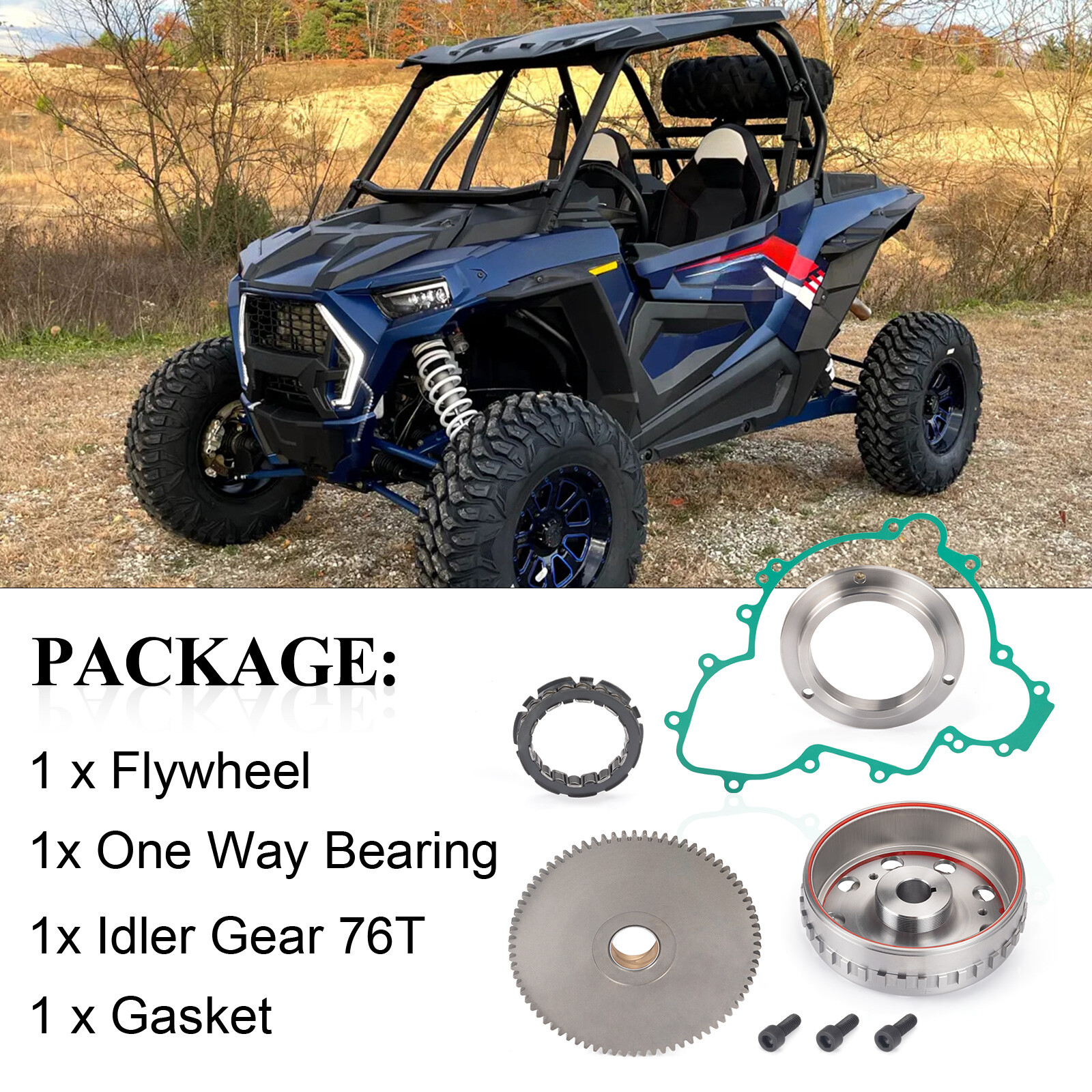 One Way Bearing Starter Clutch Idler Gear Gasket Kit For Polaris RZR 900 1000