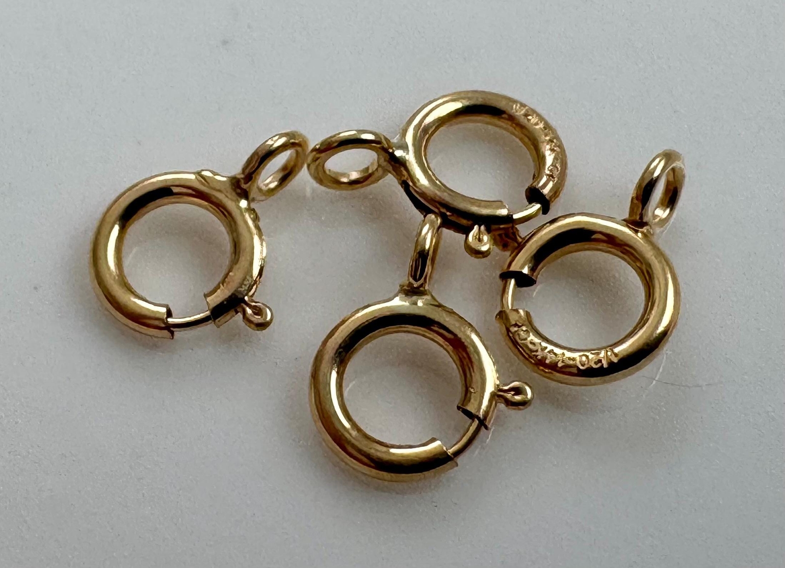 20 pcs- 5mm Spring Ring with Closed Ring Yellow Gold Filled 14K (P2663)