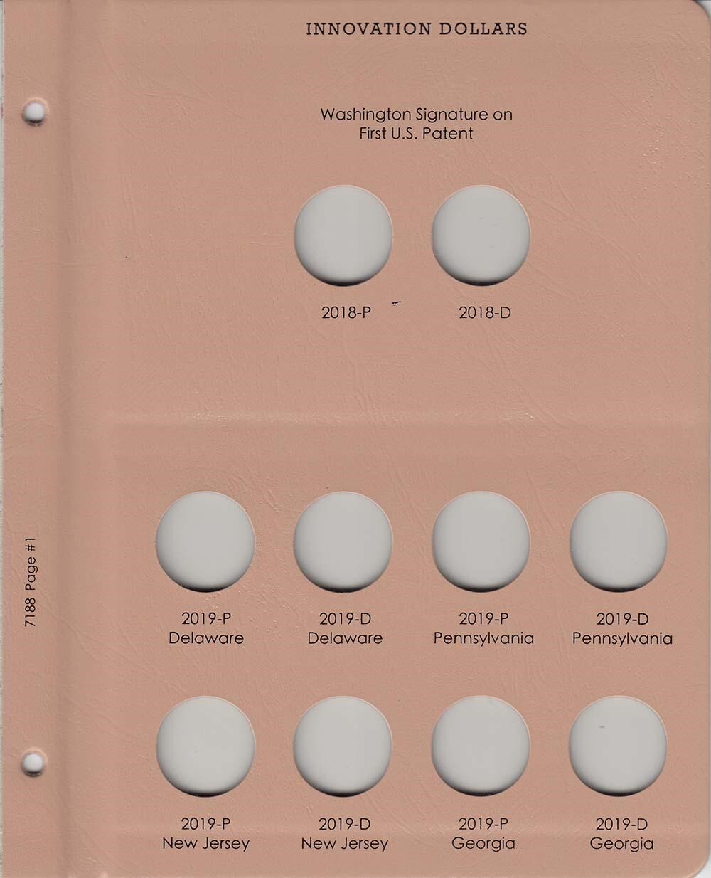 New Dansco Album For Innovation Dollar Coins P&D 2018-2032 Model 7188 Archival