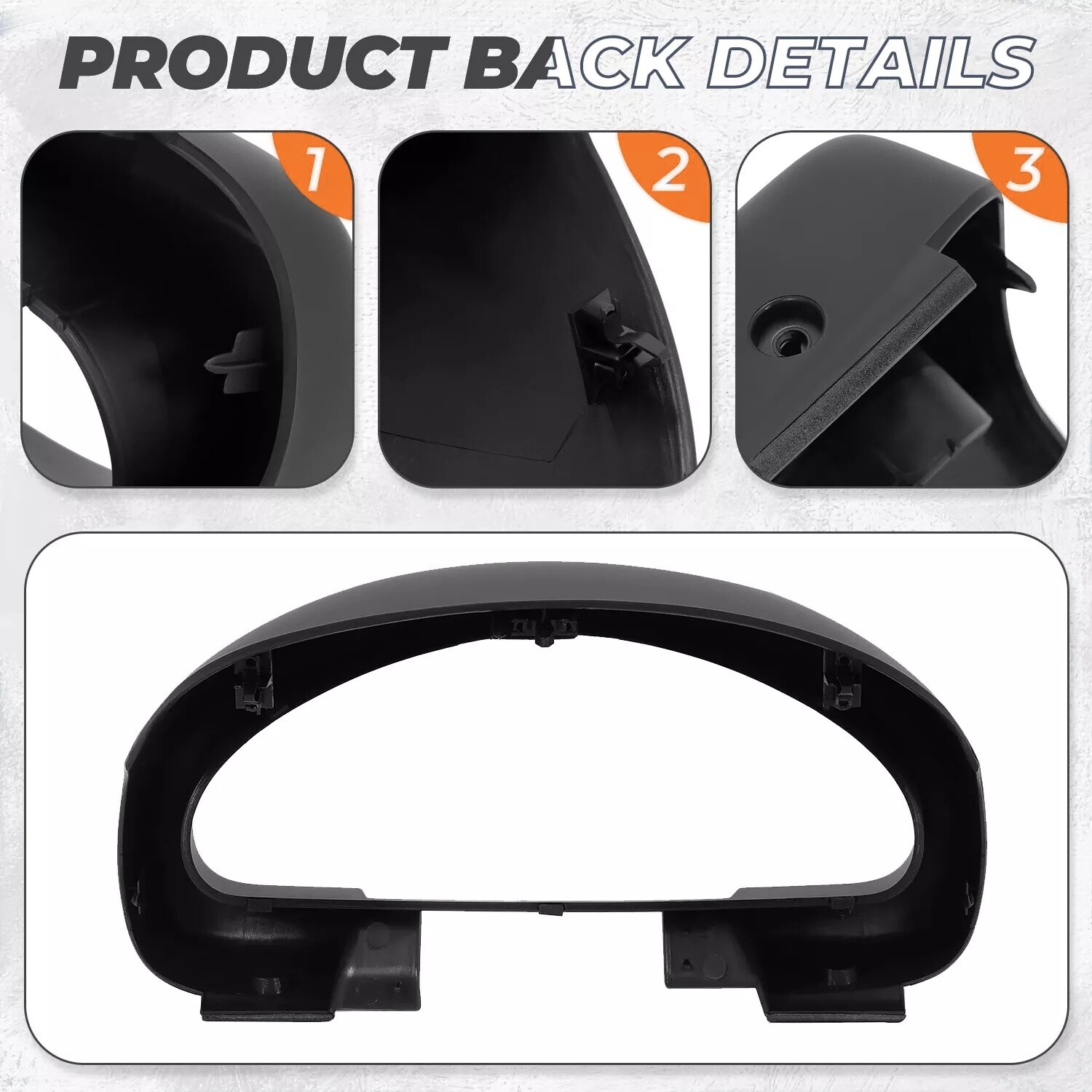 For Mazda Miata 1990-1993 Gauge Hood Cover Instrument Cluster Bezel Black