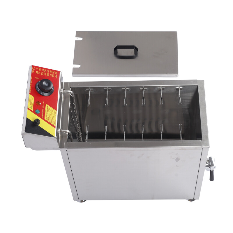 110V Cheese Hot Dog Fryer Commercial Electric Deep Corn Dog Fryer Machine 12clip