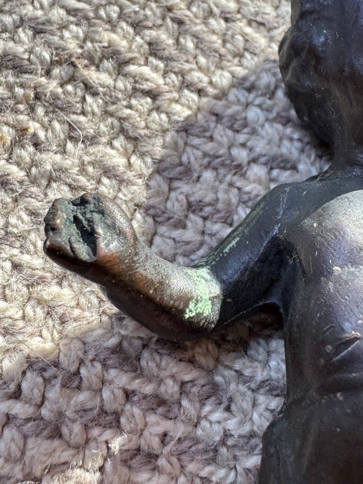 Antique Solid Bronze 3.5” Boy Cherub Figurine