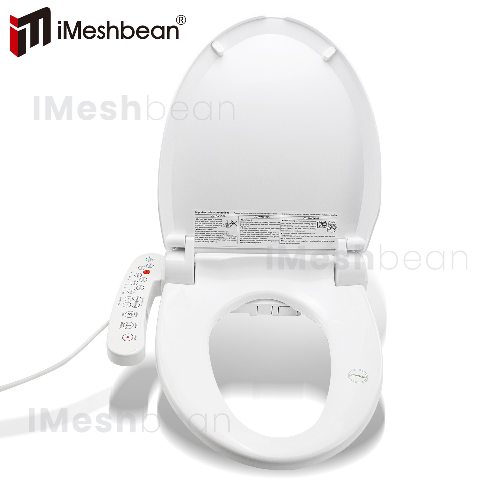 Smart Electric Bidet Toilet Heated Seat Elongated LCD Auto Flush Dry Night Light