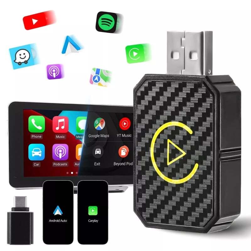 Wireless CarPlay Adapter for Apple iPhone Android USB Adapter Plug & Play