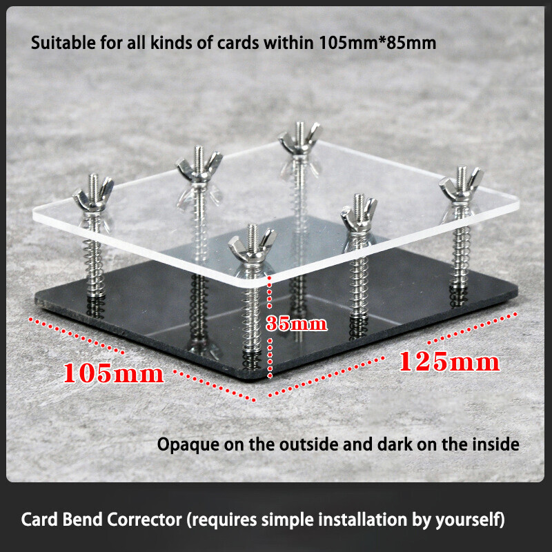 Black Acrylic Card Press - Stainless Steel Bend Corrector - Card Repair Tool