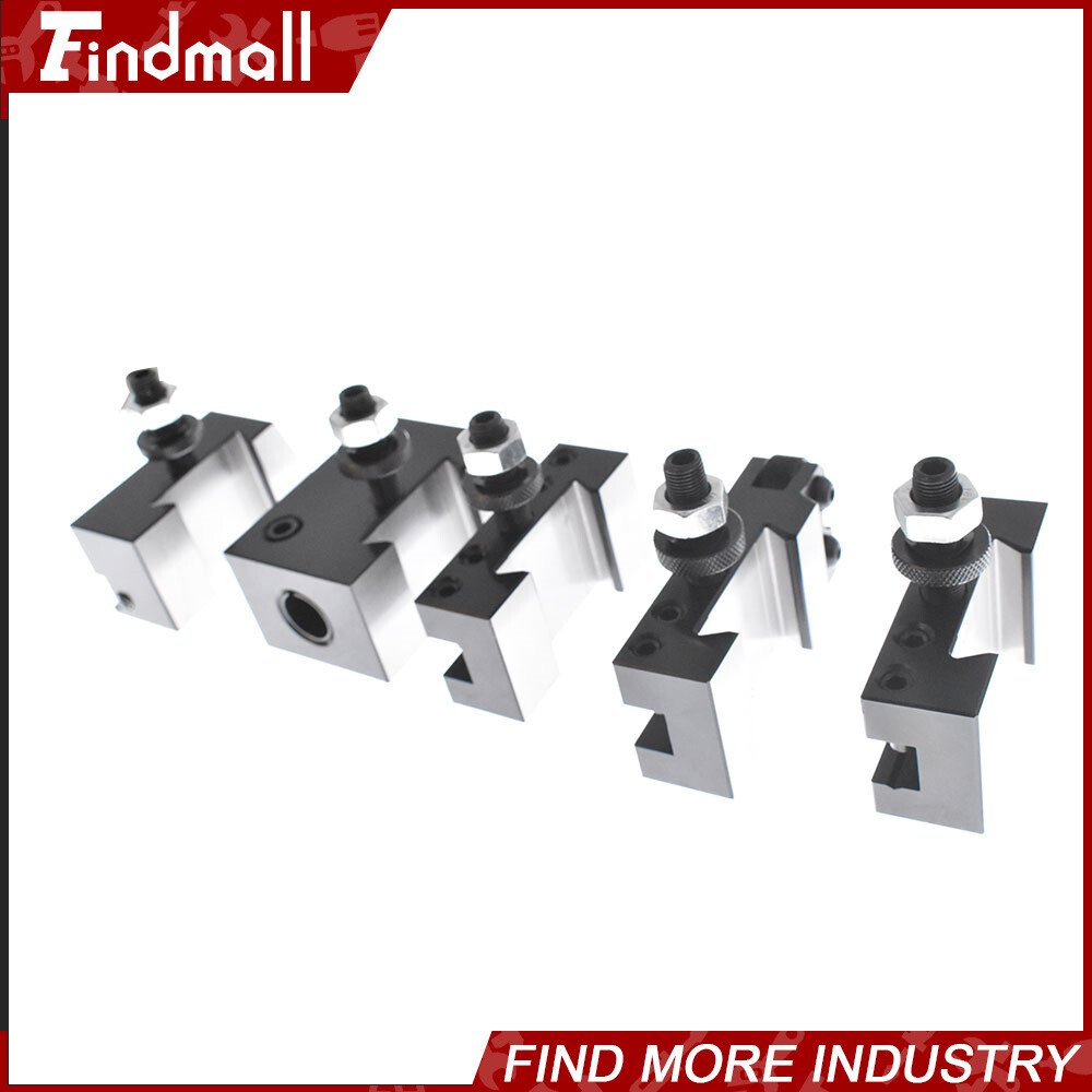 Quick Change Tool Post Holder Set AXA 250-100 Piston Type 6Pcs For Lathe 6 -12"