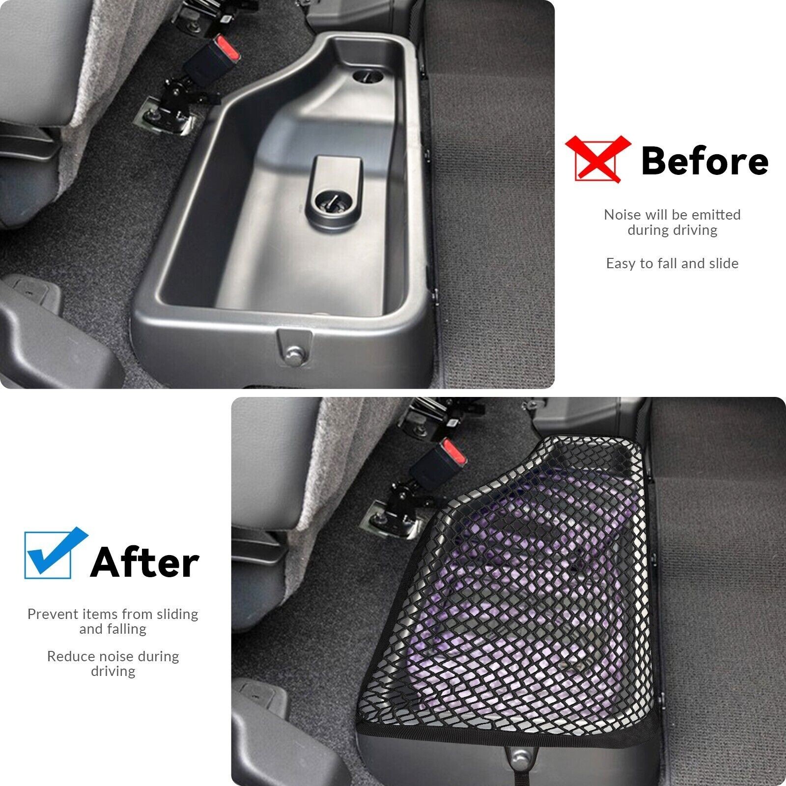 MARCHFA Rear Underseat Storage Mesh Net for Nissan Frontier 2022 2023 Accessory