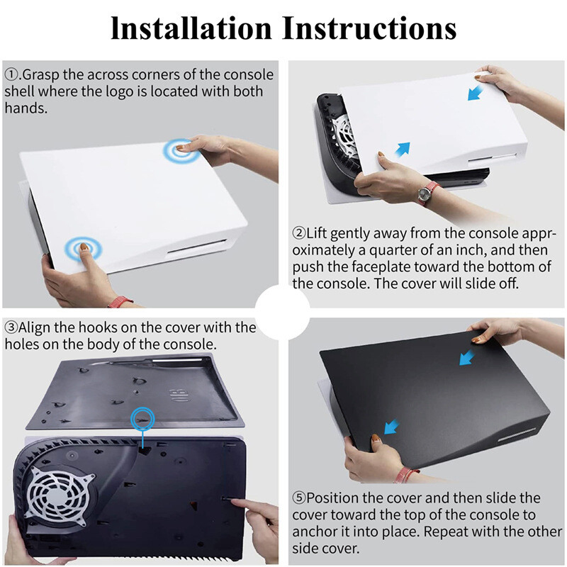Faceplate Skin Compatible with PS5 Disk Console, Scratch Resistant Dustproof