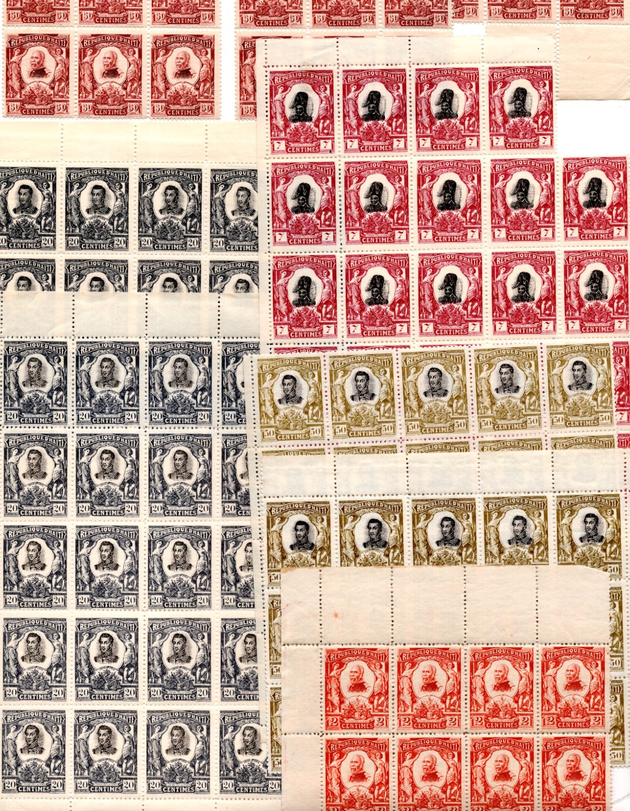 HAITI 1903 1904 INDEPENDENCE ISSUES COLLECTION OF 200 PLUS MOST MINT NH SOME