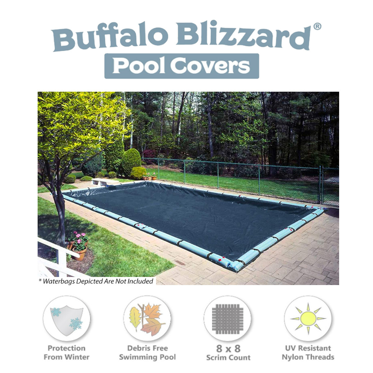Buffalo Blizzard Deluxe Rectangle Swimming Pool Winter Cover - (Choose Size)