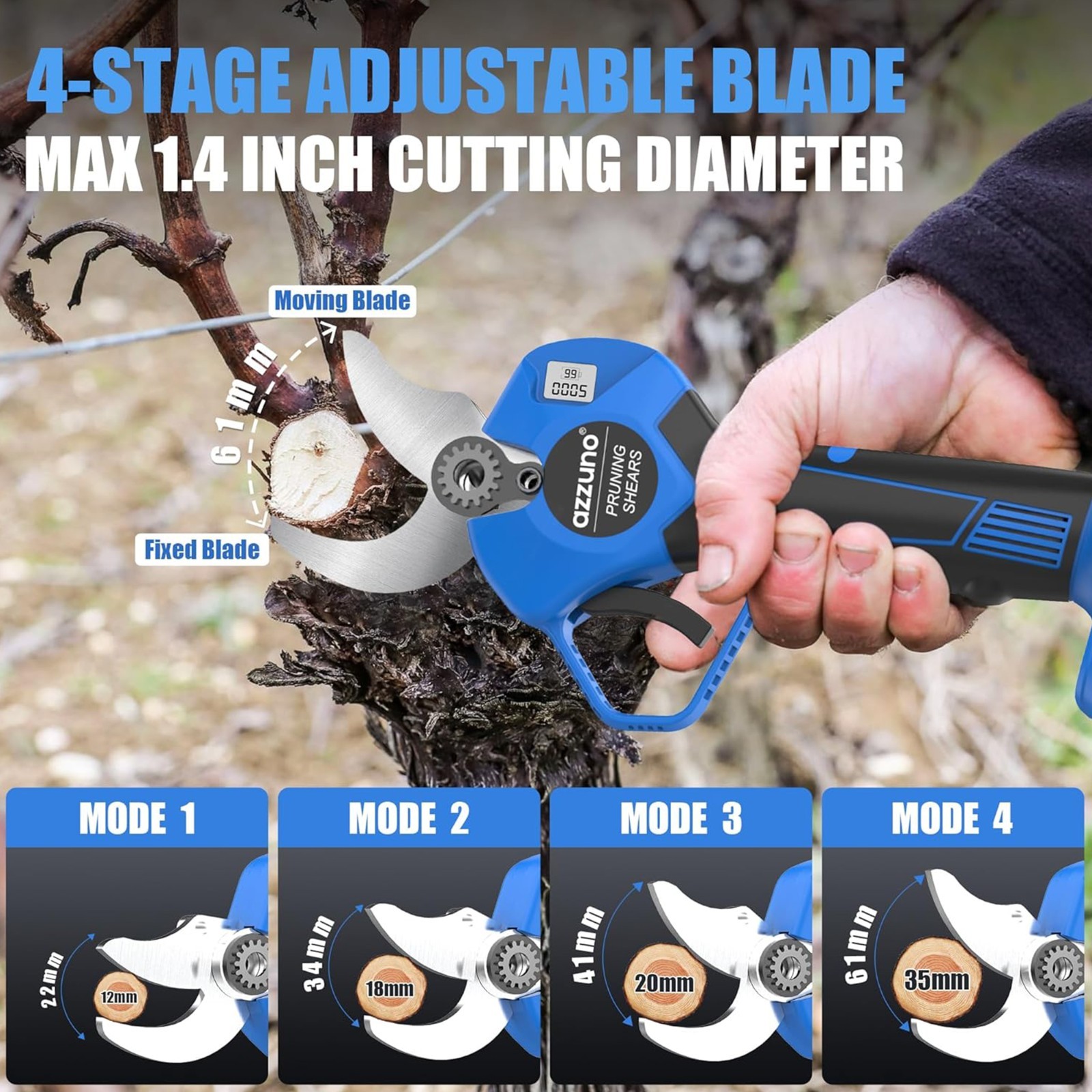 2-IN-1 Electric Pole Pruning Shears Cordless 13ft Reach Trimming Pruner 2x4.0Ah