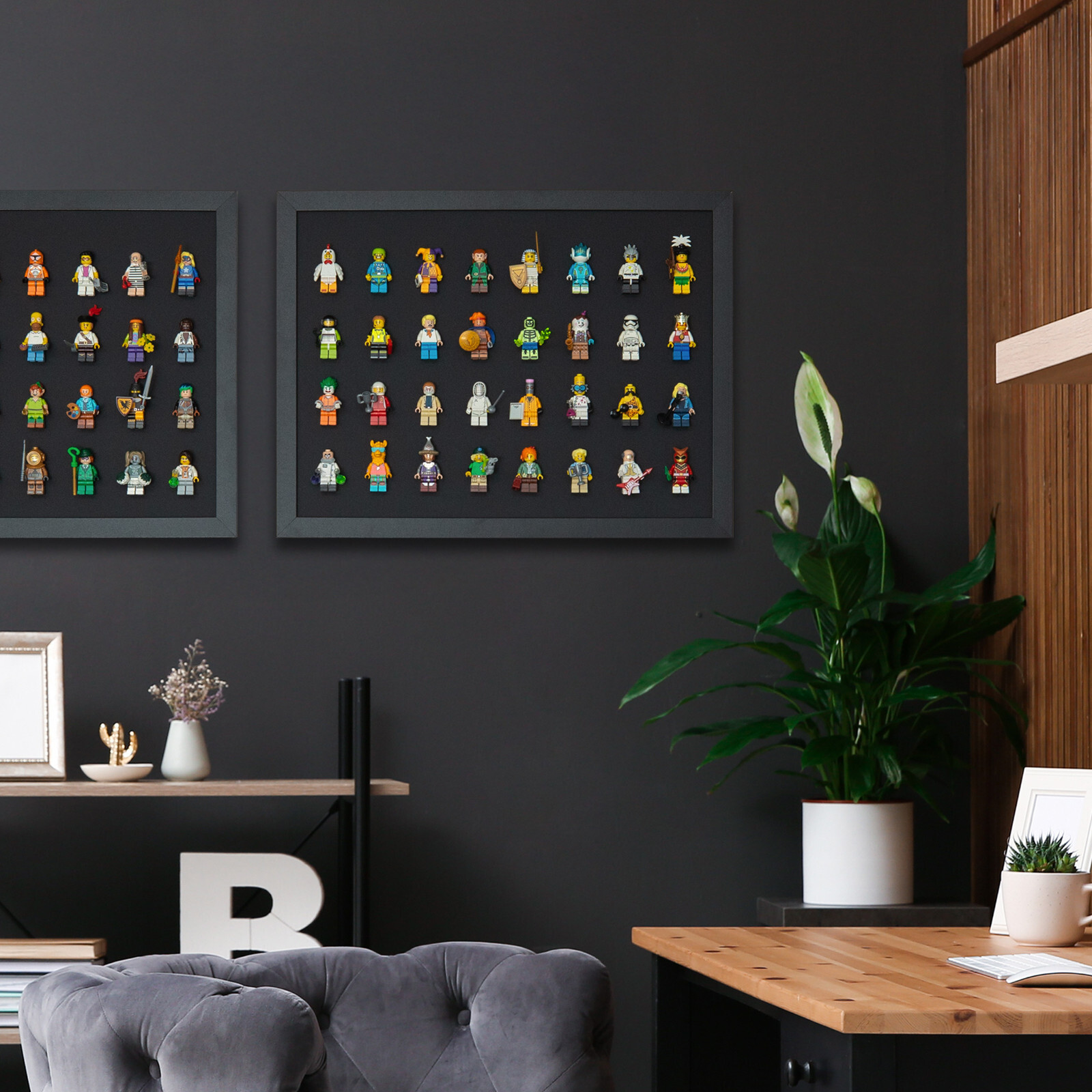 Black LEGO Minifigure Wall Display Frame - 6x6 - Fits 36 Minifigures