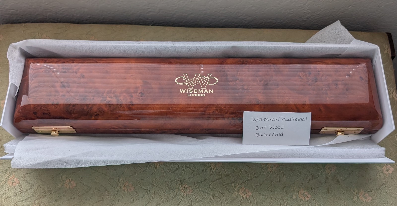 Wiseman Of London Flute Case. Burr Wood. C/B Foot W/Box