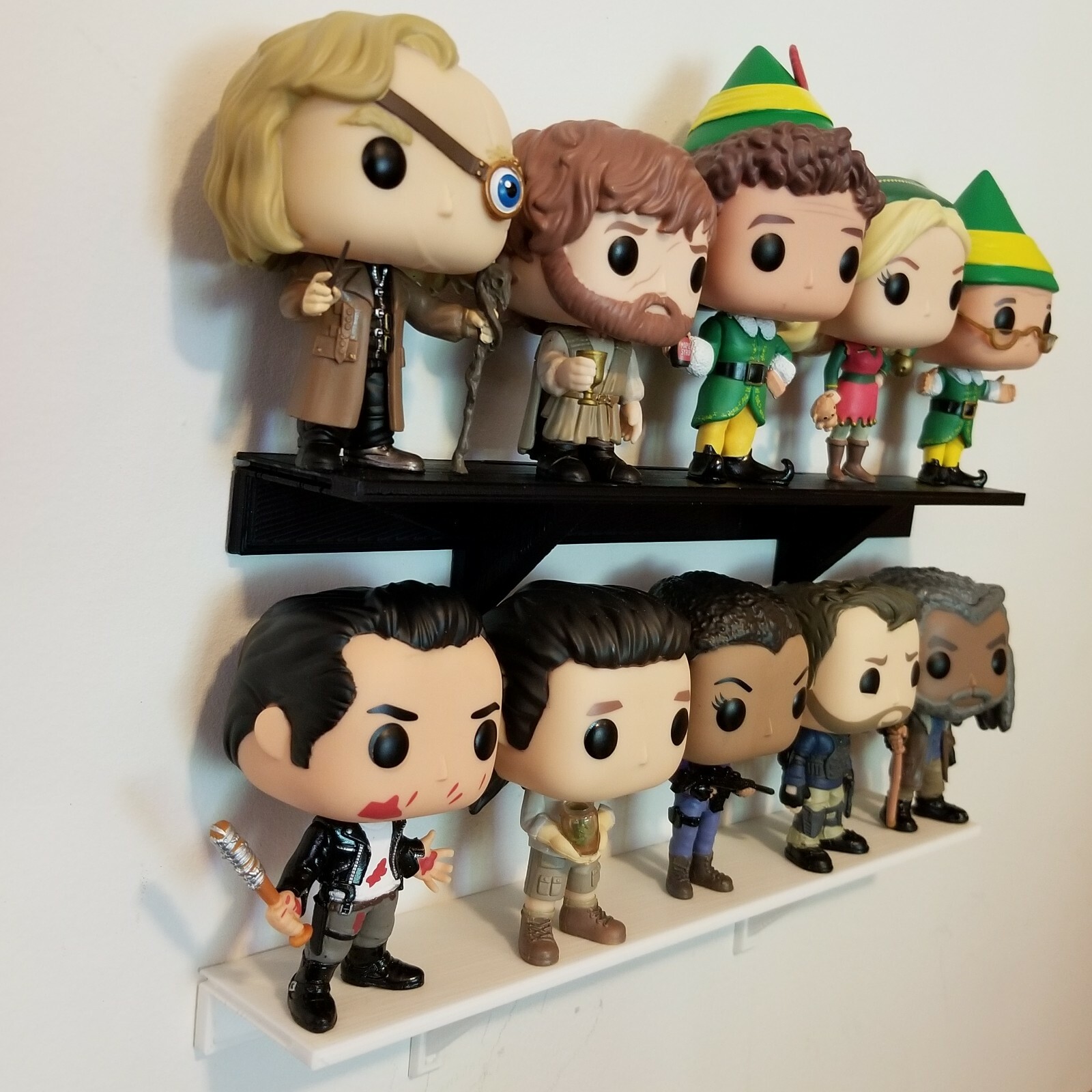 12" x 2" Black Wall Shelf Easy No Hole No Nail install uses 3M Command Strips