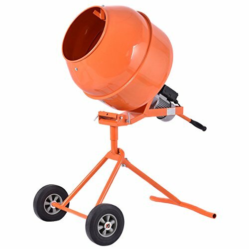 5 Cubic Cement Concrete Mortar Stucco Mixer Tilting Stand 1/2HP All Steel w/Soli