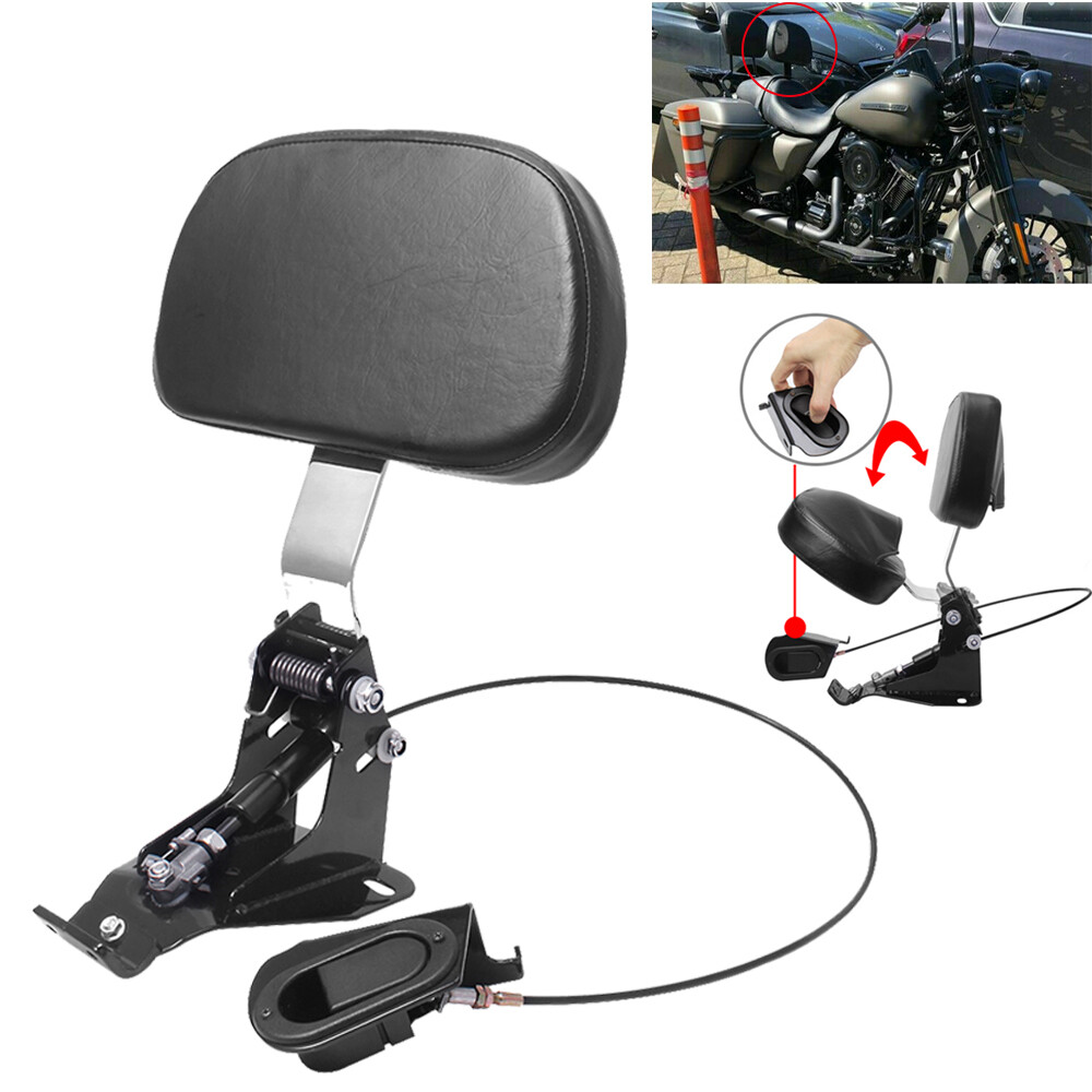 Adjustable Driver Rider Backrest w/ Mounting Kit For Harley Touring 2009-2023