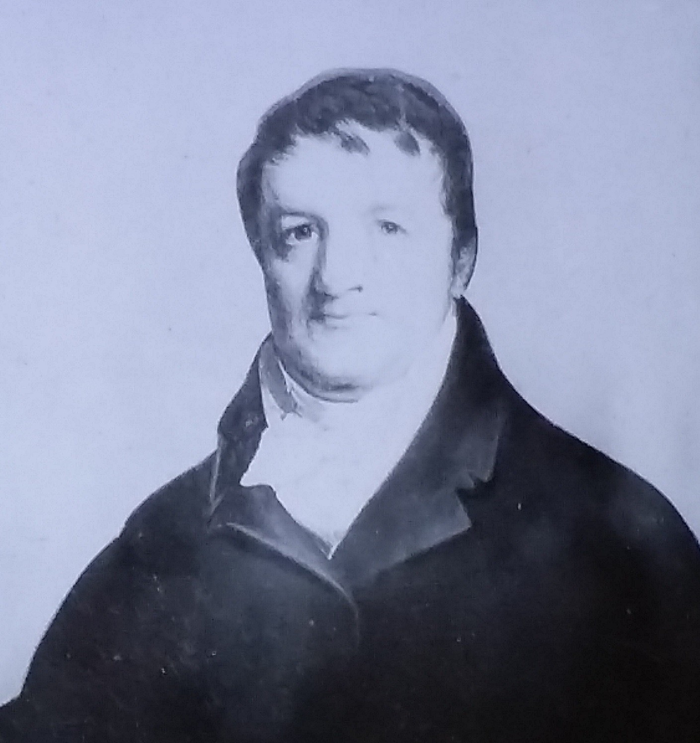 John Jacob Astor, Magic Lantern Glass Slide, from a Gilbert Stuart Portrait