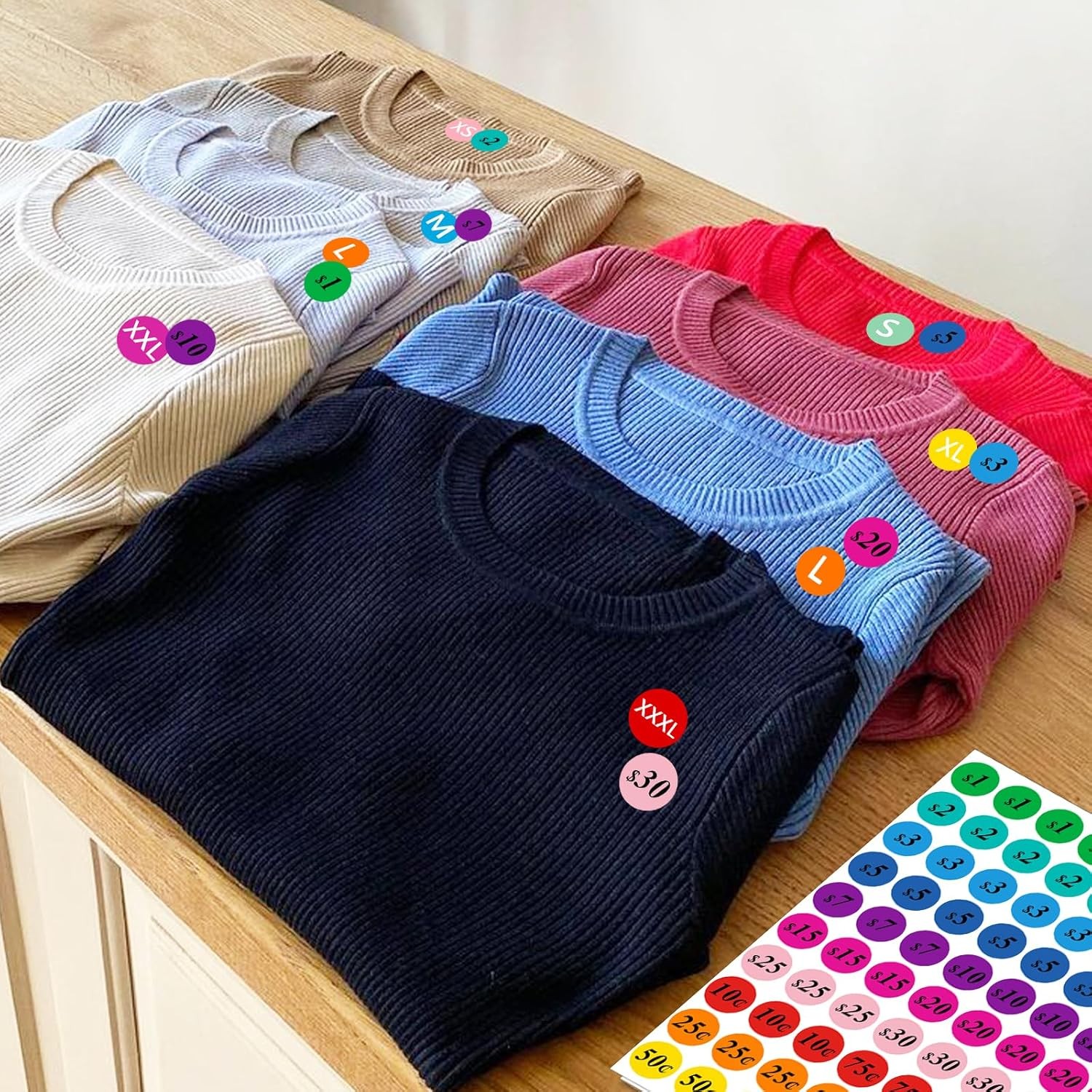 1600 Pcs 3/4 Inch Garage Sale Inch, Price Stickers Sheets