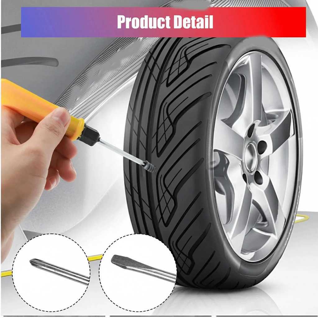 60Pcs Rubber Tire Nail Repair Kit Screw In Tire Plugs for Car Truck SUV Van