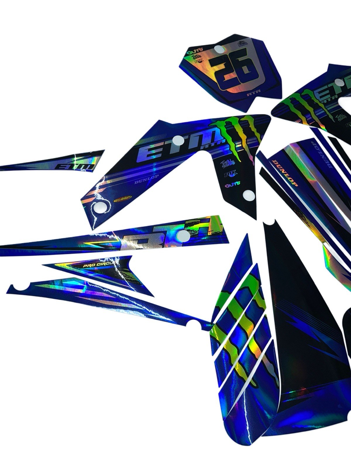 ETM RTR graphics kit decals THICK AND HIGH GLOSS ..... HOLOGRAPHIC FINISH