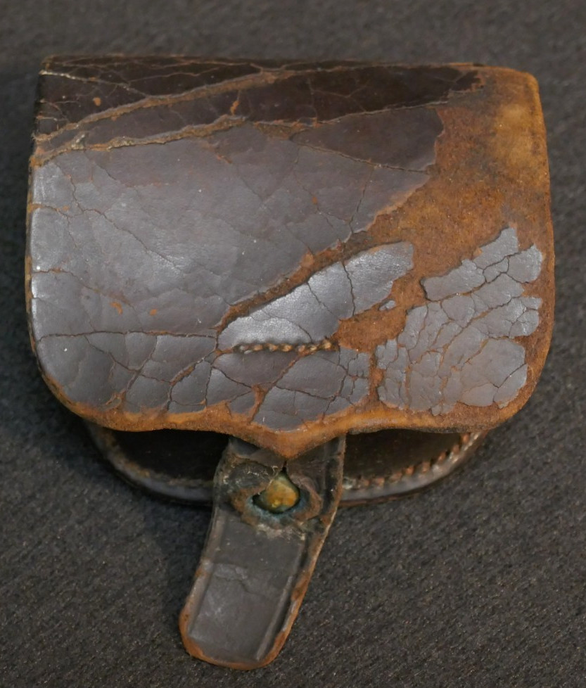 Civil War US Federal Union Army Cartridge Belt Cap Box Leather Field Issued Cond