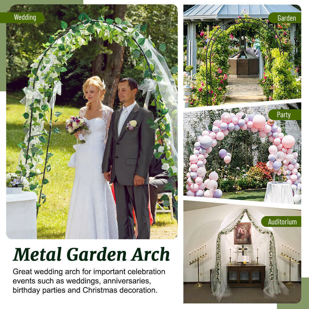 2.4M Wedding Arch Metal Garden Arch Garden Arbor Trellis For Climbing Plants