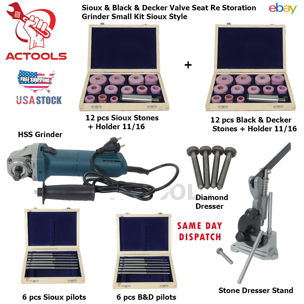 NEW Sioux & Black & Decker Valve Seat Re Storation Grinder Small Kit Sioux Style
