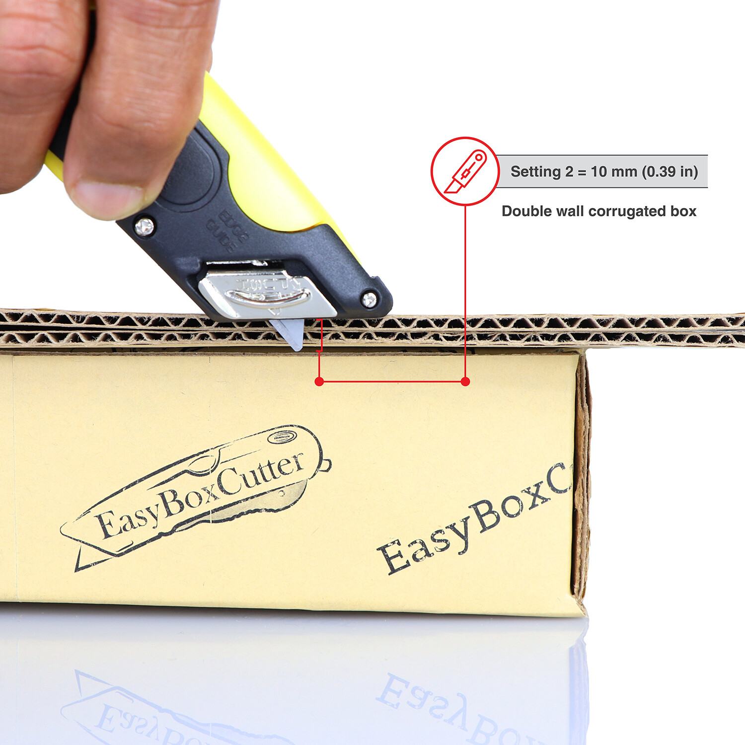Easy Cut Safety Box Cutter Knife Easycut tool for work cutting Yellow 2000N