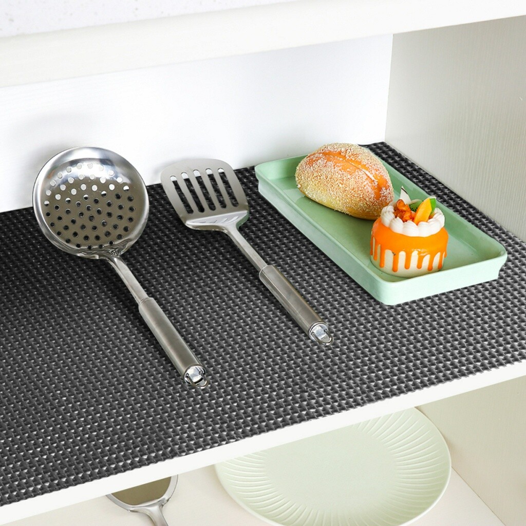 Non-Slip Grip Mat Roll Rubber Shelf Drawer Liner Table Kitchen Cupboard USA