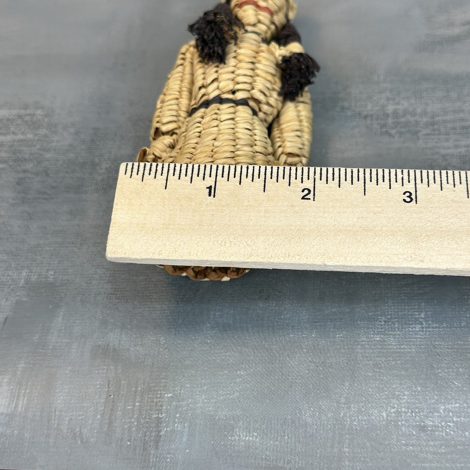 Vintage Native American Skokomish / Yakama Basketry Basket Doll Woman Dress 6”