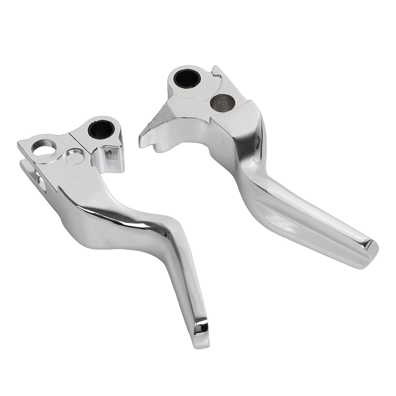 Chrome Shorty Brake Clutch Levers For Harley Softail Dyna Road King EFI FLHRI
