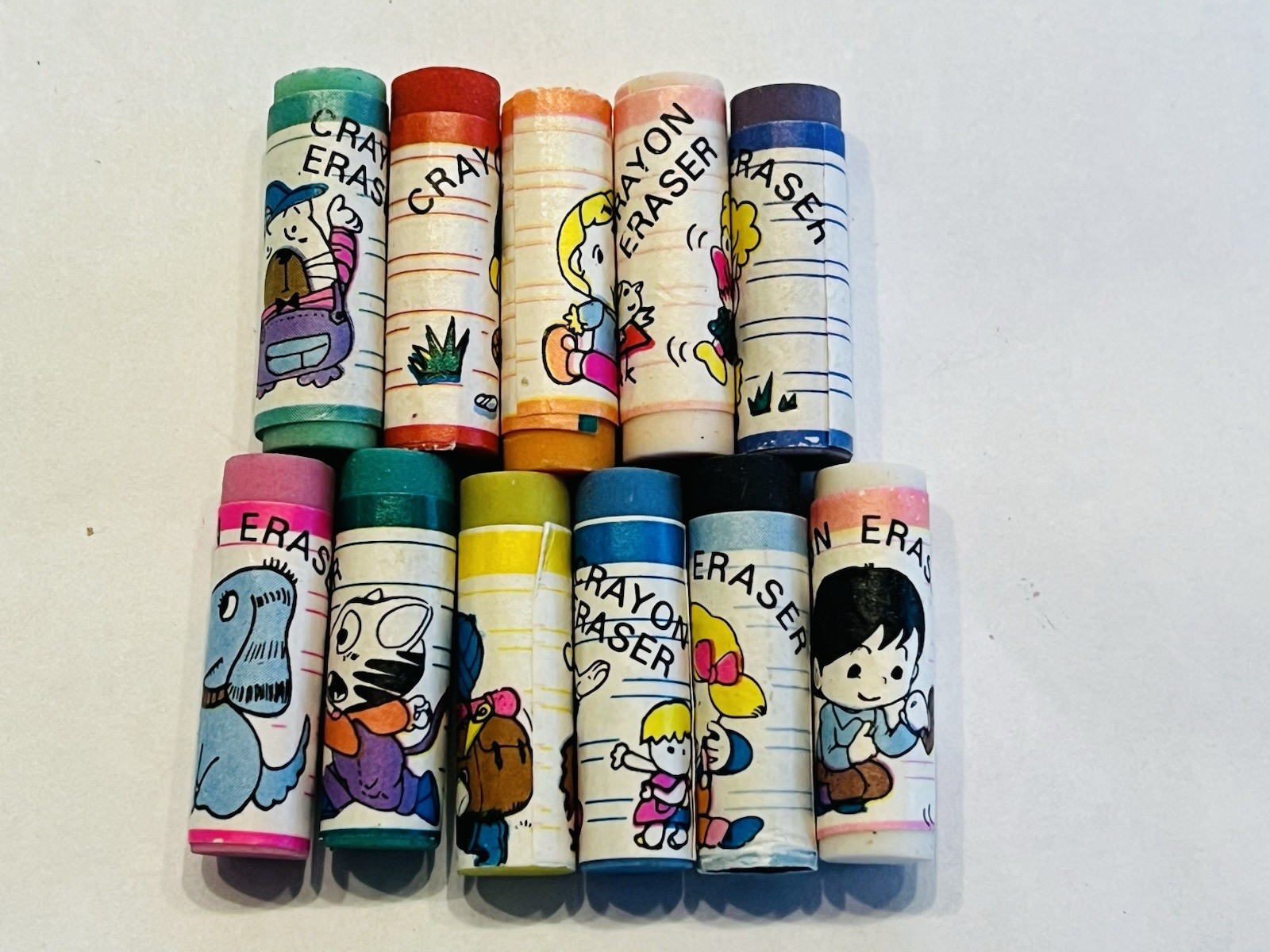 Vintage Erasers Set Cute 1980s Kawaii Collectible Erasers Kawaii Set of 11 BIN79