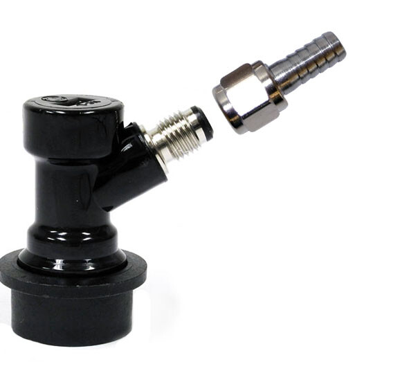 Liquid MFL Ball Lock & SWIVEL NUT 5/16" barb Keg Disconnect Cornelius Corny