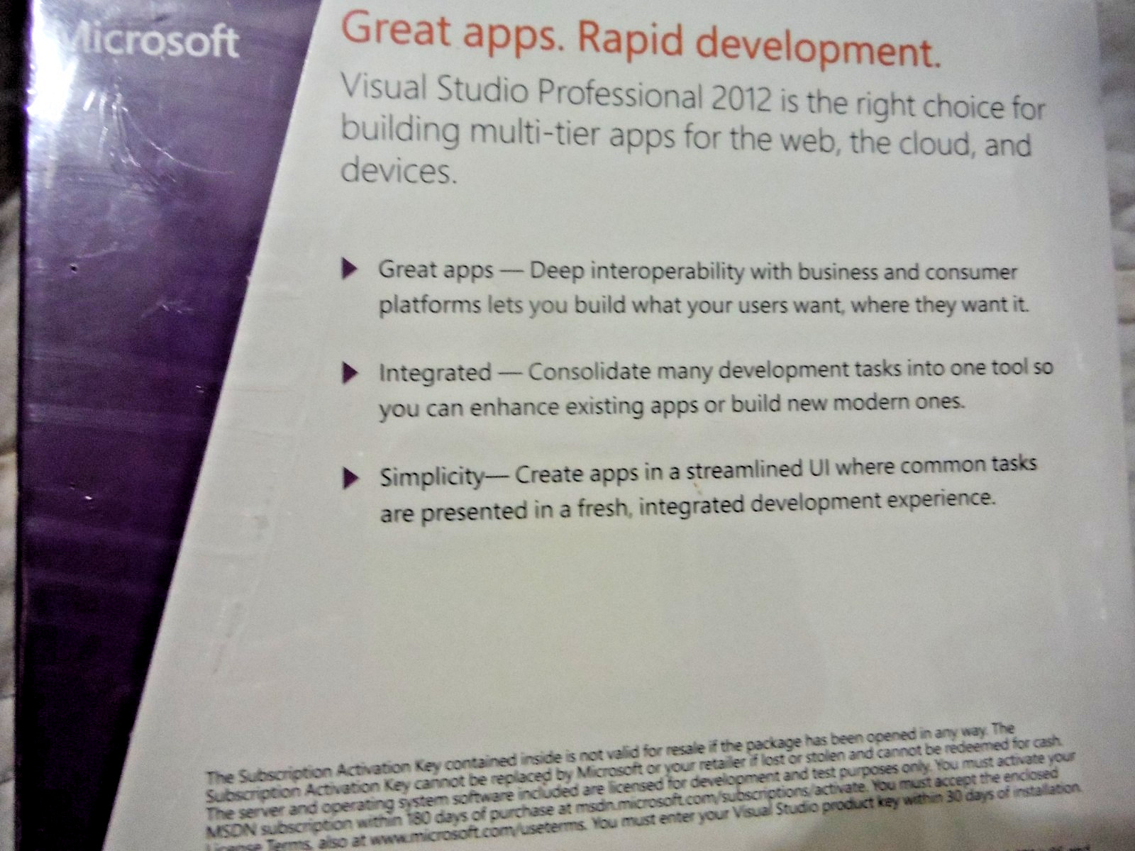 Visual Studio Ultimate 2012 with MSDN, SKU 79D-00276, Full Retail Version Sealed