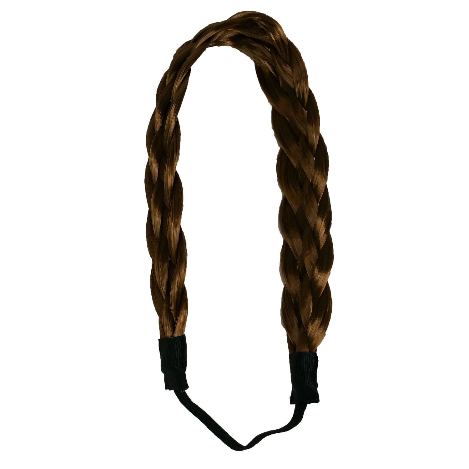 Synthetic Hair Band Plaited Headband Braided with Elastic 3/4"~1" Wide
