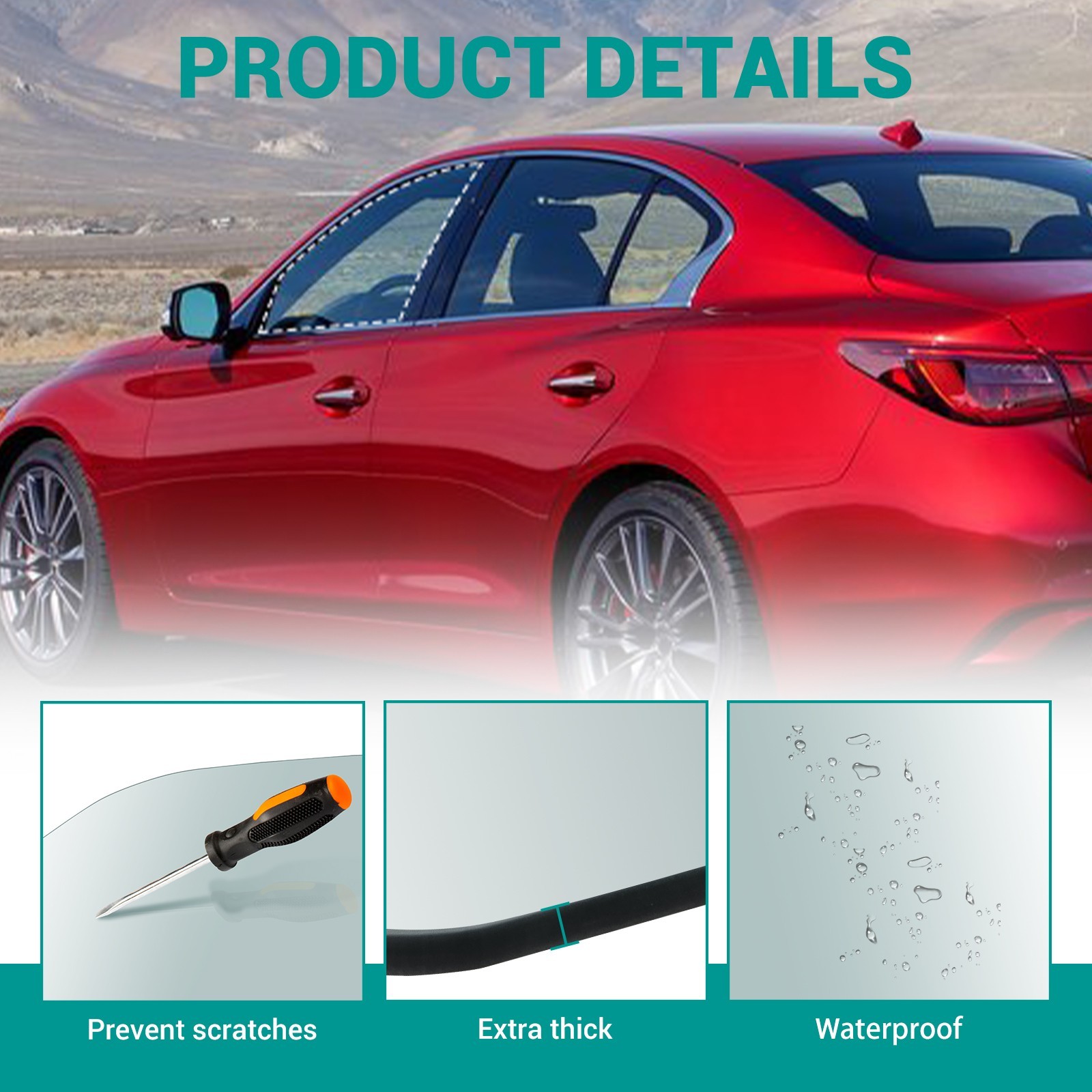 Fits 2014-2024 Infiniti Q50 Driver Left Side Front Door Window Glass Tempered