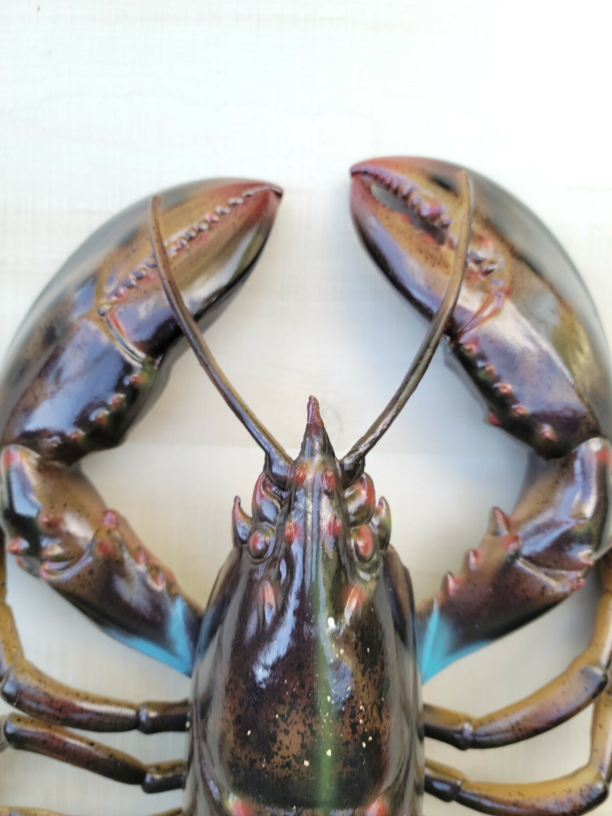 Lobster Maine Hand Painted 16" Replica Wall Sculpture Beach Decor Seafood