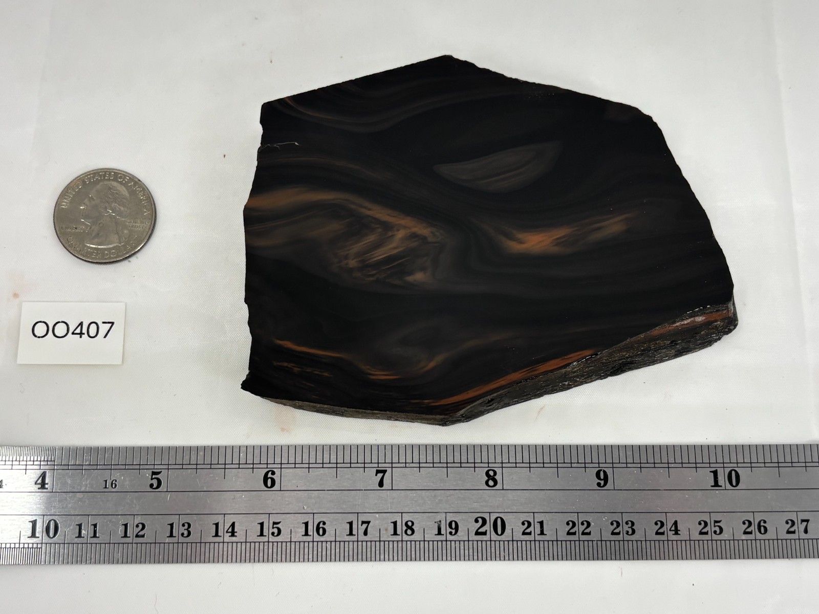 Tri-flow Sheen/Lace Obsidian Slab Lapidary Cabbing Knapping Combo ship avail