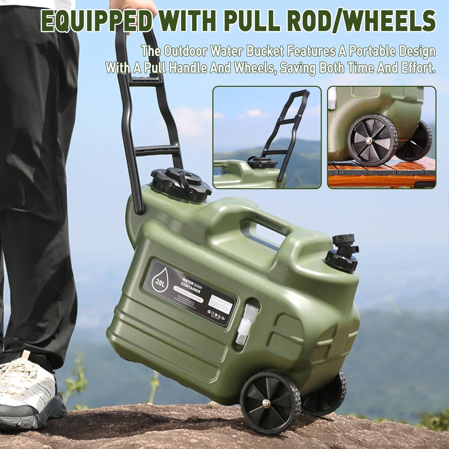 7 Gallon Water Jug,Camping Water Container, Portable Water Dispenser BPA Free US