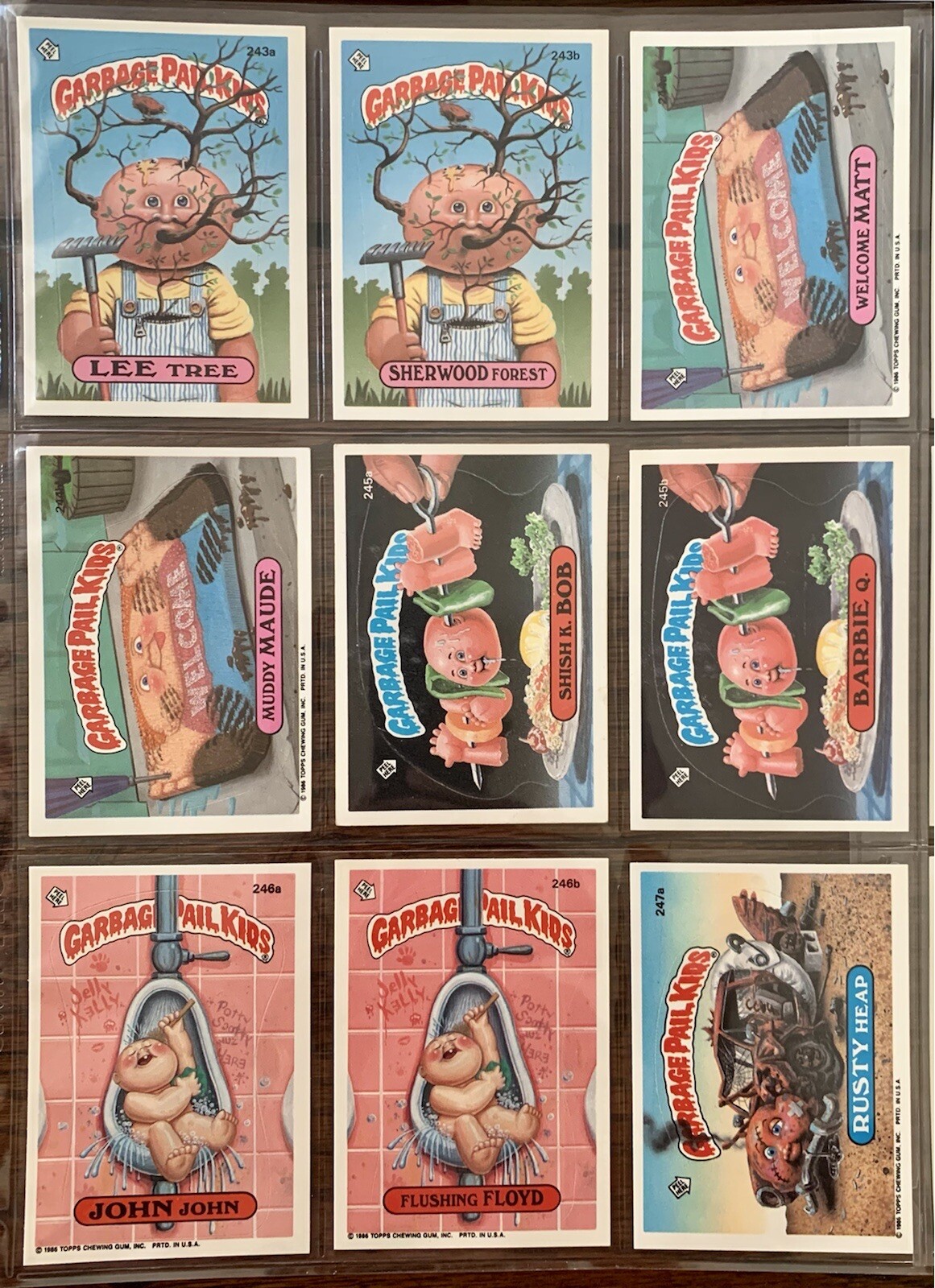 1986 TOPPS GARBAGE PAIL KIDS OS6 ORIGINAL SERIES 6 COMPLETE 88 CARD SET W/BINDER